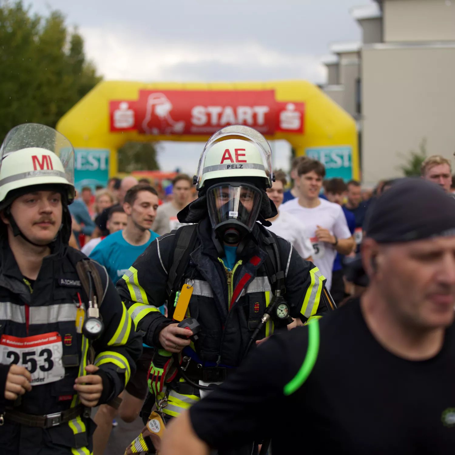 Excited participants at the starting line
