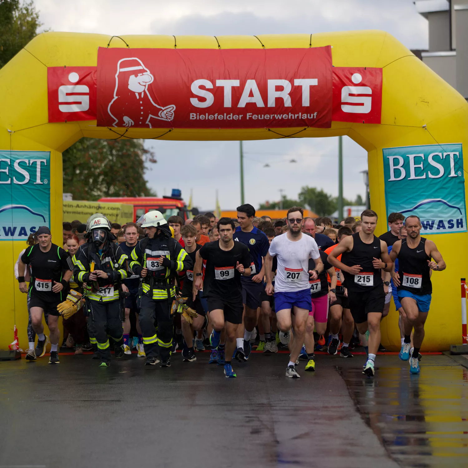 Scenic race route through the city streets