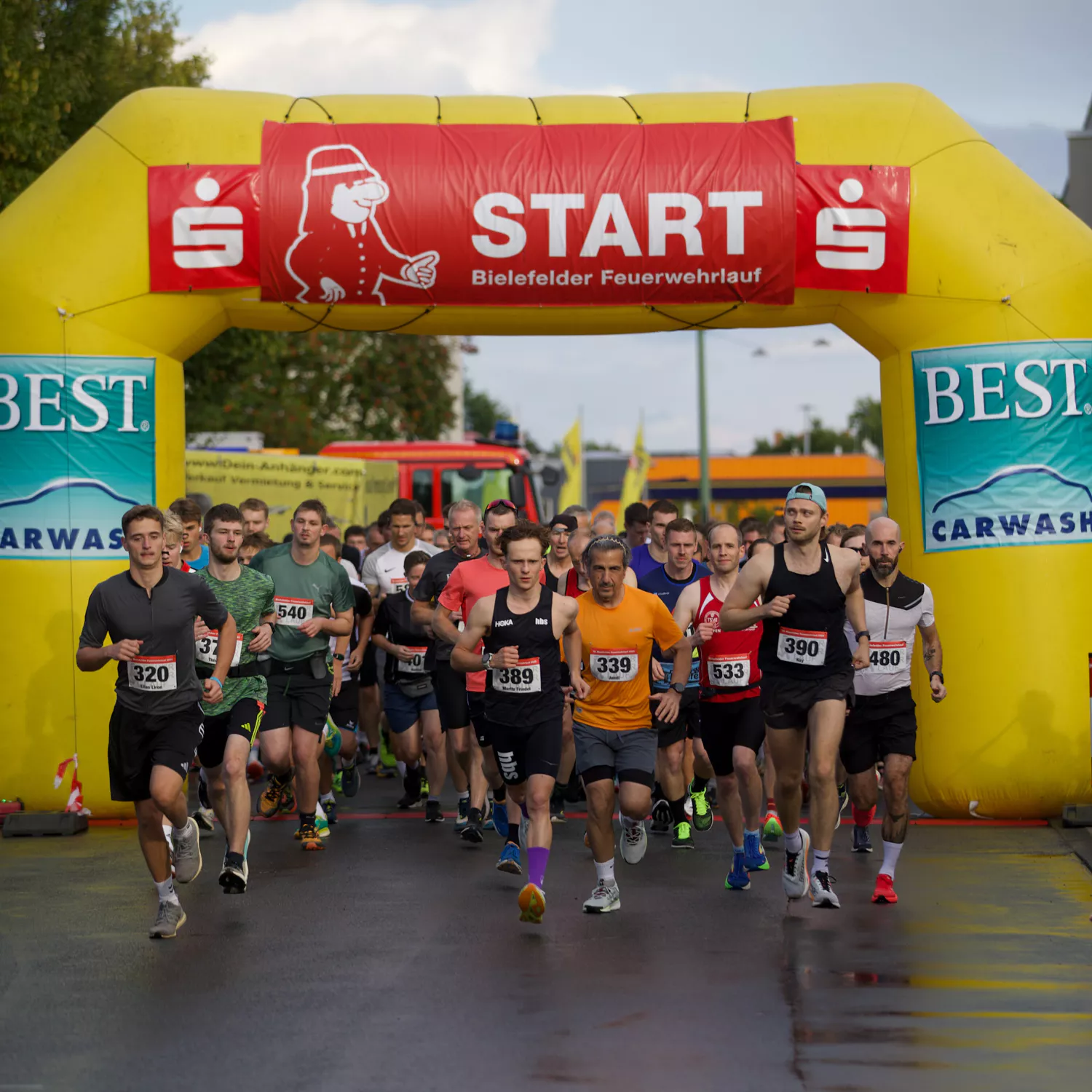 Historical photos from past firefighter race events