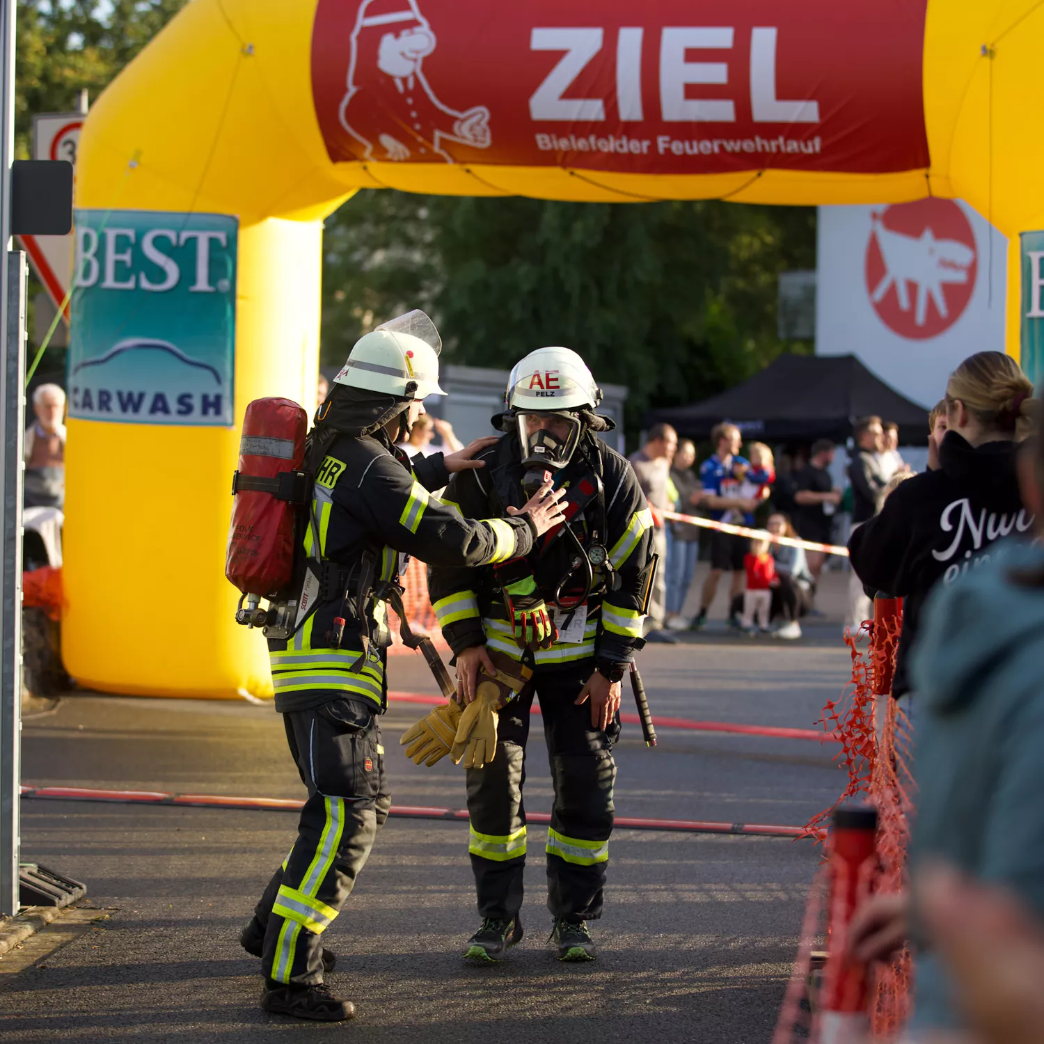 Participants receiving medals