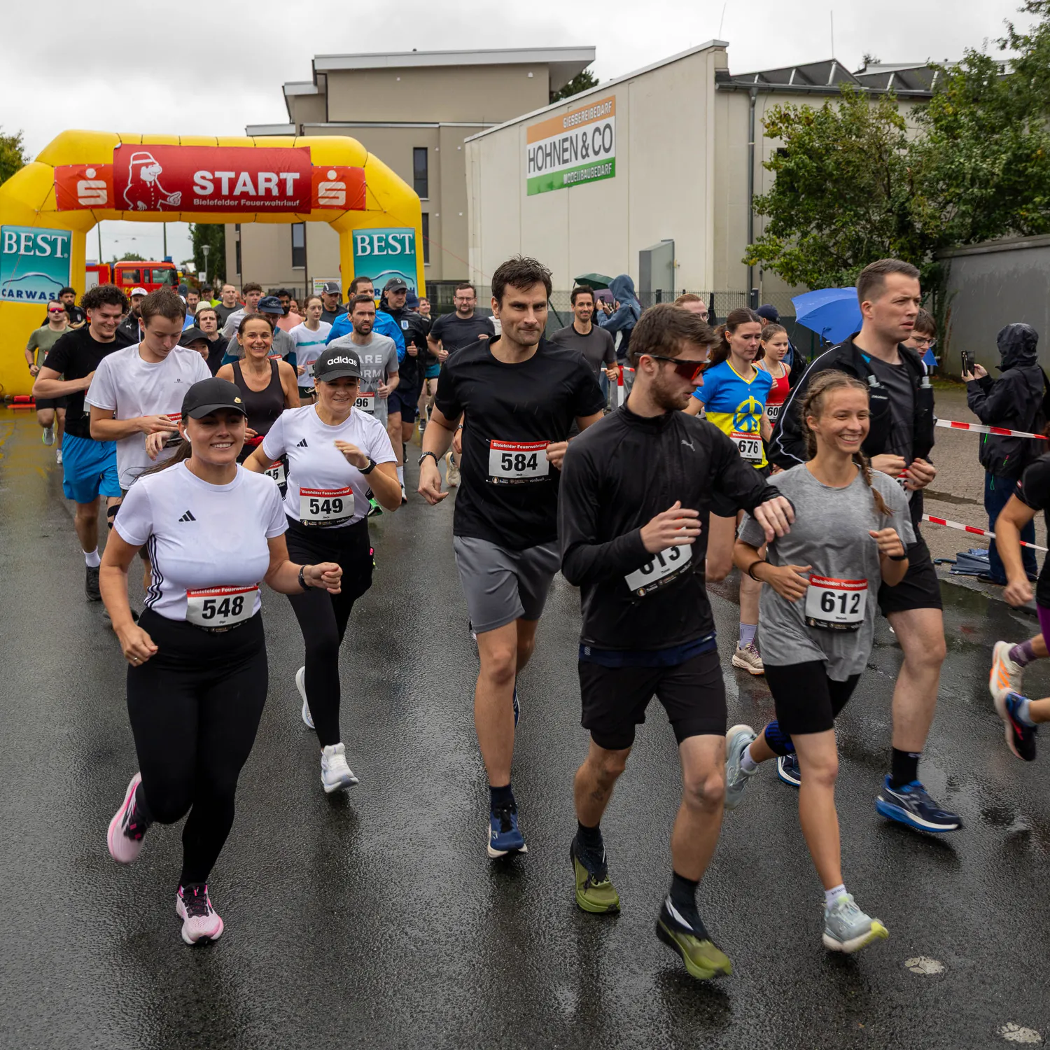 Scenic race route through the city streets